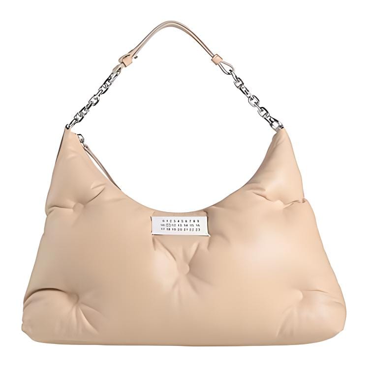 Maison Margiela Glam Slam Zip Closure Full Grain Nappa Leather Handbag Medium Women's Powder SB3WG0020P4300H8631