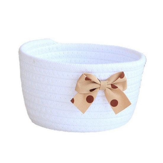 Panier de rangement multifonctionnel en corde de coton tissé, panier d'articles divers délicats faits à la main pour la maison