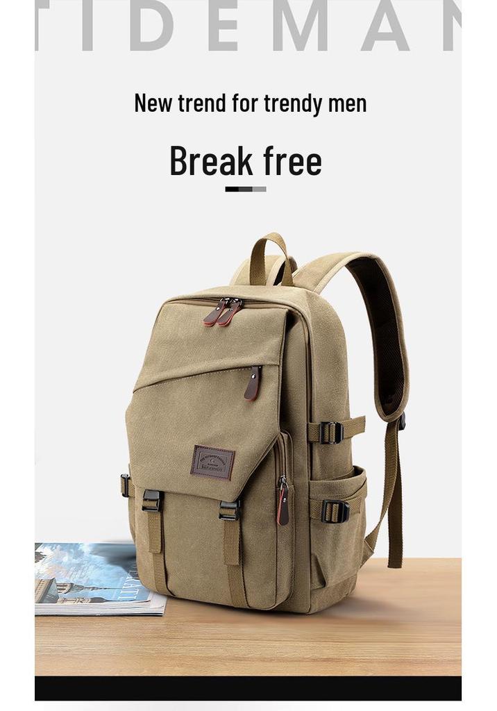 Casual Large Capacity Canvas Backpack for Women & Men - Travel, Work & Laptop Double Shoulder Bag