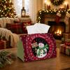 1pc Vintage Winter Holiday Tissue Box - Snowman Bird Typography Snowflake Napkin Storage Box, Suitable for Rolls/Facial Tissues, Multi-Functional Stor