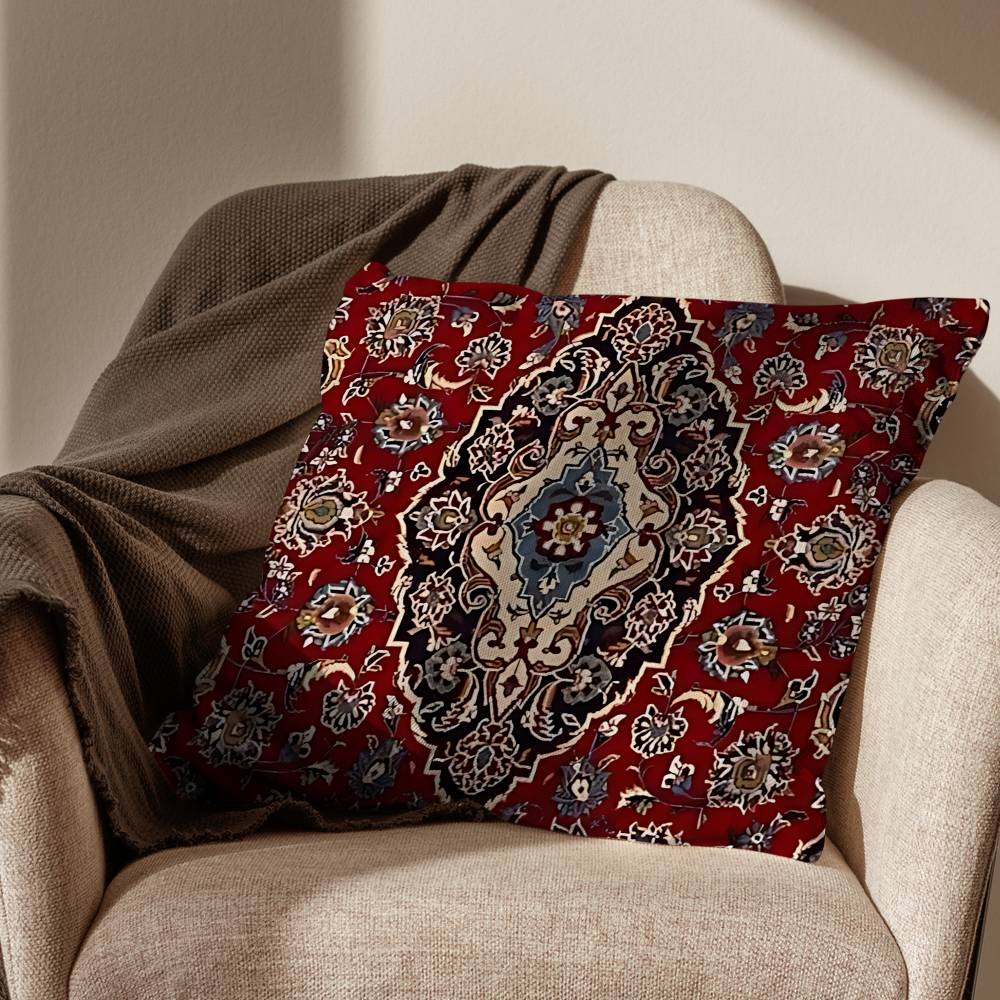 Persian Rug Iranian Carpet Pillow Case Square DoubleSided Printing Short Plush Sofa Cushion Cover Bedroom Bedside Pillow