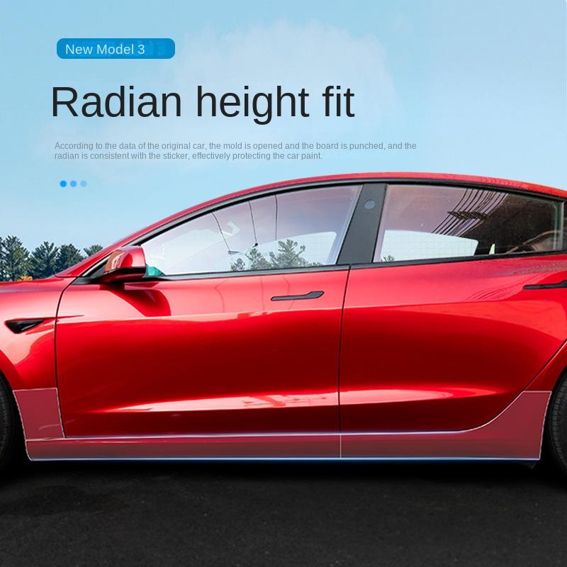 For Tesla Model 3 Highland 2024 Front Door Rear Door Extended Protective Film Invisible Car Clothing TPU Lamp Film SetDecoration