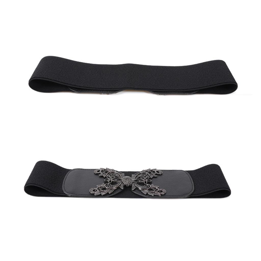 Ladies Waist Belt Fashionable Flower Ornament Waist Decoration PU Leather Sash Elastic Waistband Waist Cincher