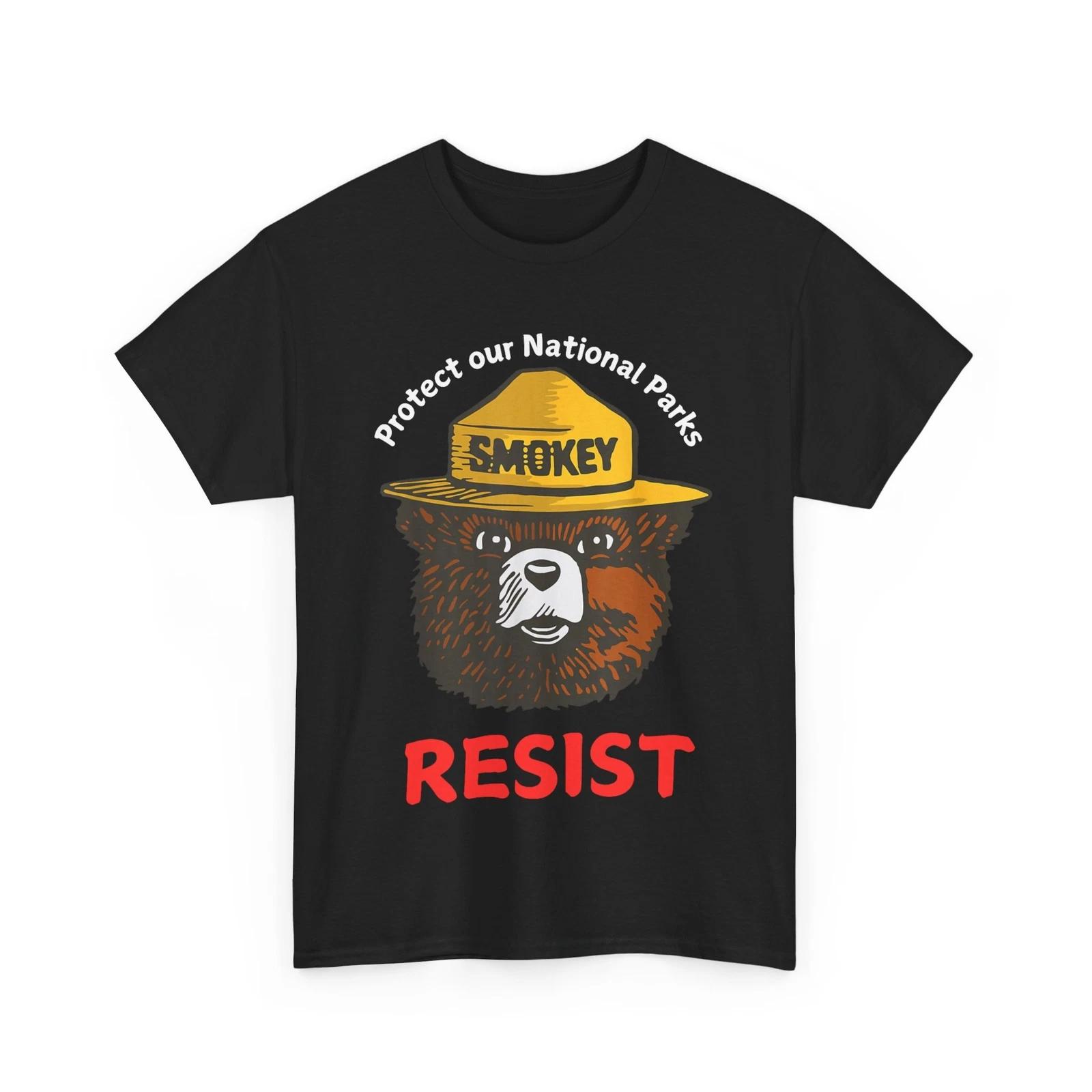 Protect Our National Parks T shirt, Smokey Resist Anti Trump Retro T shirt L