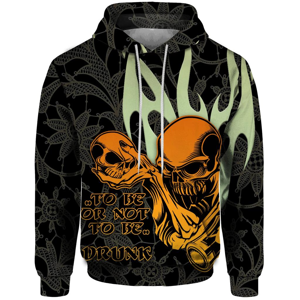 Scary Skeleton Demon 3D Printed Men's Hoodie Fashion Casual Hip Hop Style Oversized Sports Four Seasons Neutral Sweatshirt