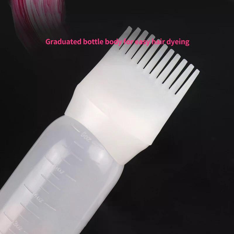 Shampoo Brush Empty Hair Shampoo Bottle With Comb Teeth Salon Treatment Oil Perm Dye Bottle Color Plastic Dry Cleaning Bottle