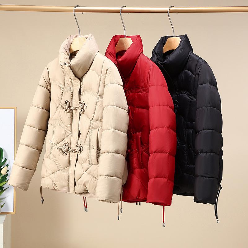 Padded women's short winter 2025 loose buckle Chinese style slim women's down padded jacket