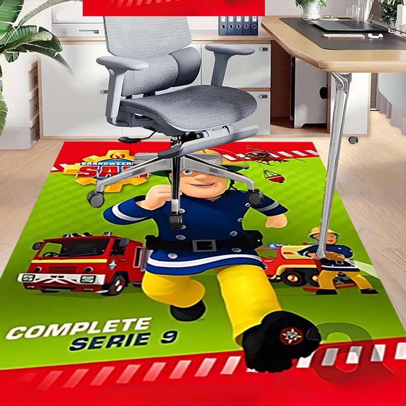 1pc Fireman Sam Adventures Carpet for Playroom Bedroom Living Room Sofa Home Decor,kids Game Area Rug Non-slip Floor Mat Y72898