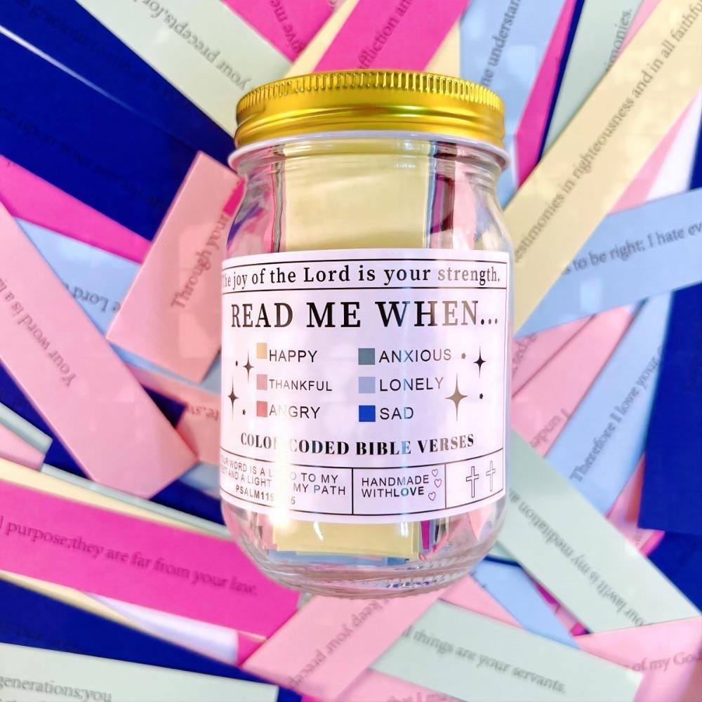 Color Coded Bible Verses Jar Emotions And Feelings Decoration Jar Ornament  Cheer Up Friends