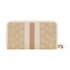 Coach Wallet Dempsey 18 Classic Presbyopia Zipper Jacquard with Exquisite Pebble Leather Card Holder Coin Purse Mobile Phone Bag Women's White