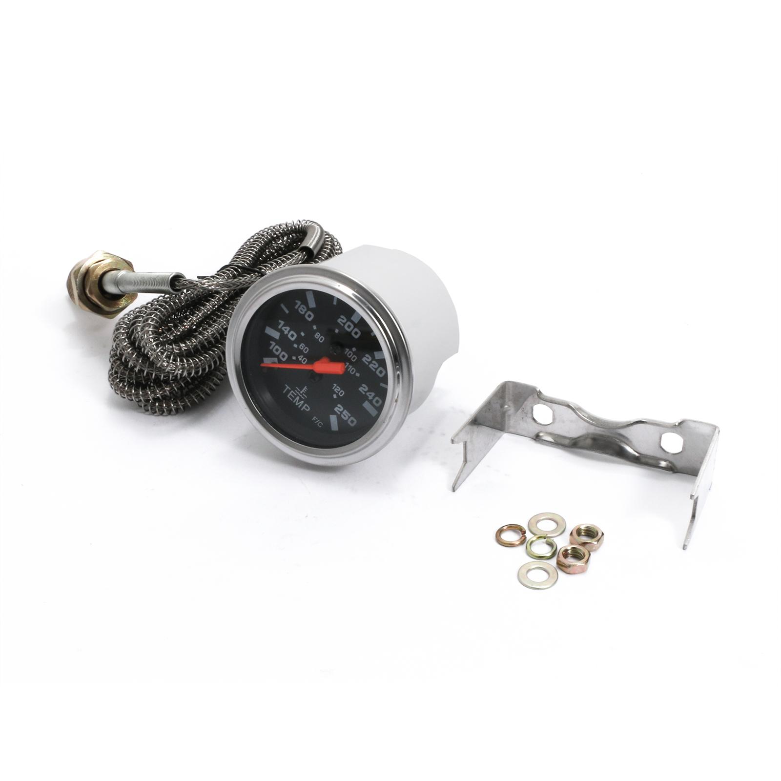 2 52mm Chrome Pointer Water Temp Temperature Gauge Mechanical Black Face ℃ / ℉ Shipping From US 1.8m