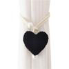 Heart Shaped Curtain Tiebacks Set of 2 Decorative Fleece Rope Curtain Holdbacks for Home Decor Window Accessories