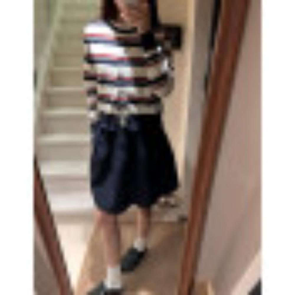 

Кардиган трикотажный в полоску с круглым вырезом в стиле «Новая школа» с цветовыми блоками для невысоких женщин на начало осени One size королевский синий