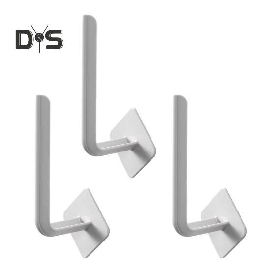 3Pcs Wall Hook Strong Load-Bearing Waterproof L-Shaped Traceless Hanger Traceless Bathroom Kitchen Hook