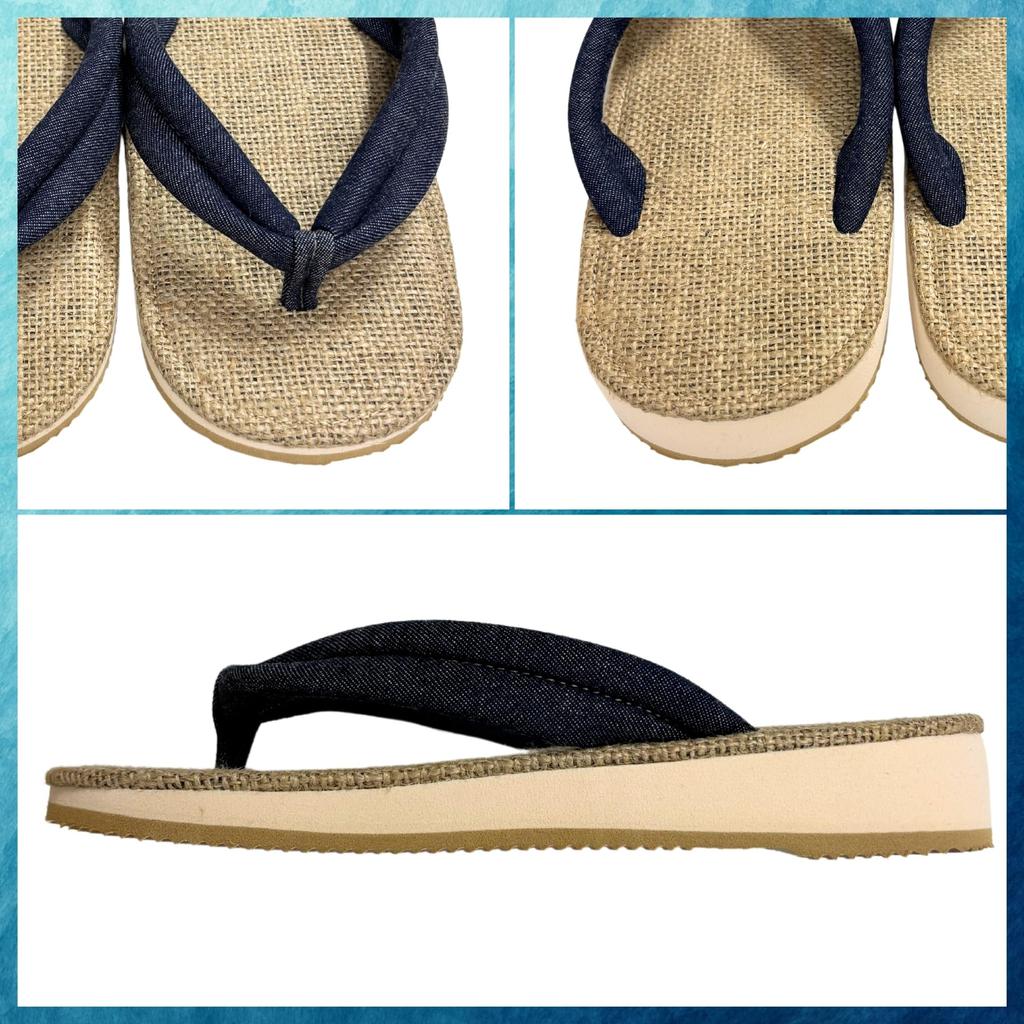 Edoten Geta Hemp and EVA Misugi Japanese Thong Made in Denim Size 4L Sandals, Soles, Wood, Style, Sandals, Men's, Japan, Thongs, (30cm)