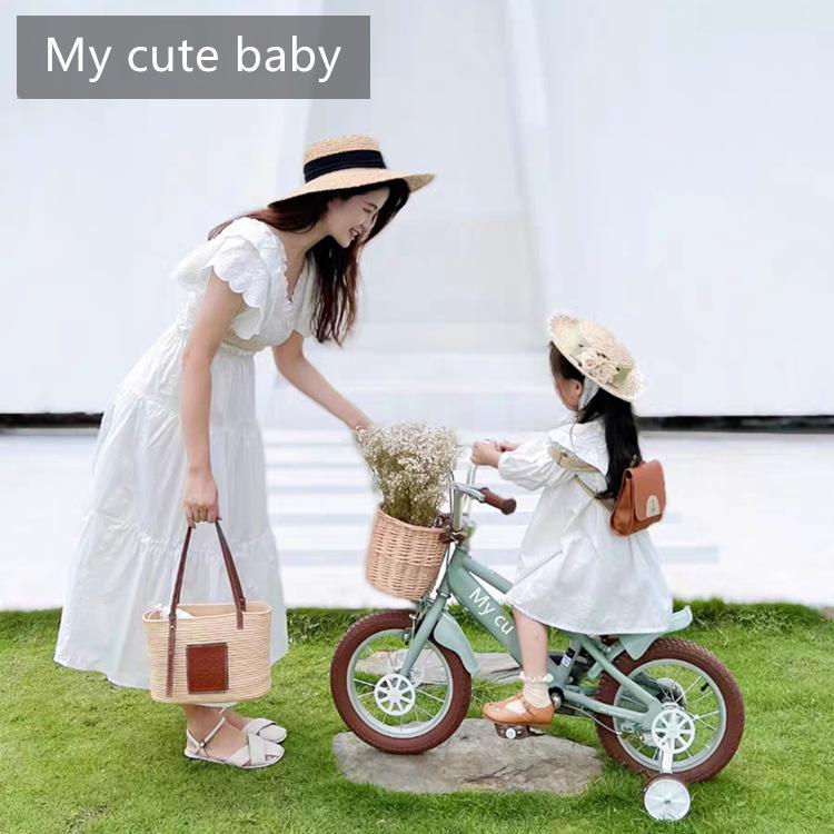 Retro Pastoral Rattan Bicycle & Scooter Basket for Kids