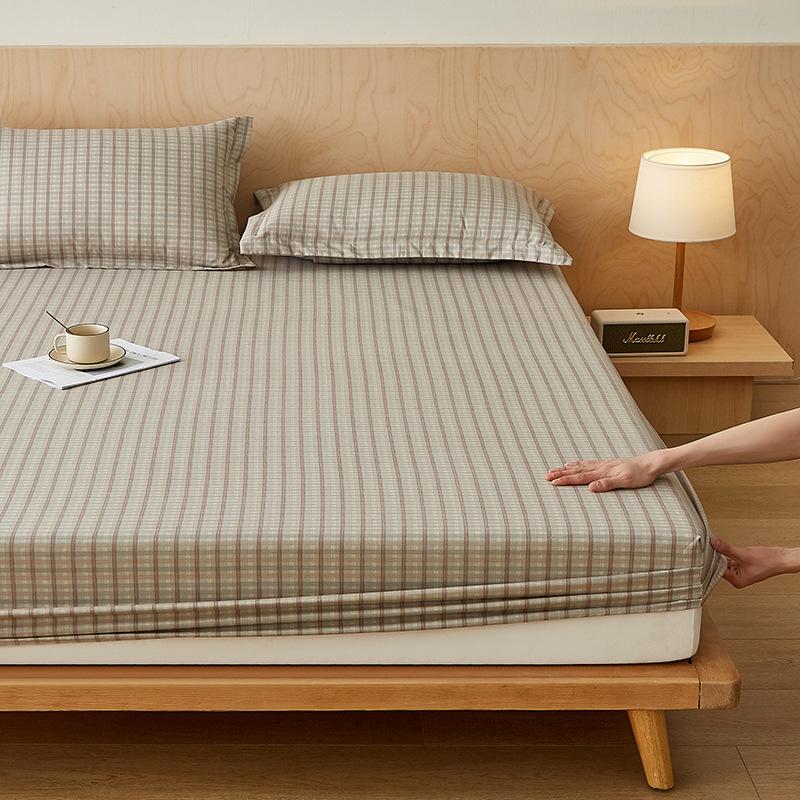 Fitted Sheet Dustproof Mattress Protector Non-slip Sheet Skin-friendly Breathable Dirty Washable Dormitory Fitted Sheet
