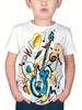 2025 Kids Clothes Cartoon Guitar Printed Short Sleeve T-Shirt Summer Outdoor Casual Crew Neck Tee Children's Clothing T-Shirts
