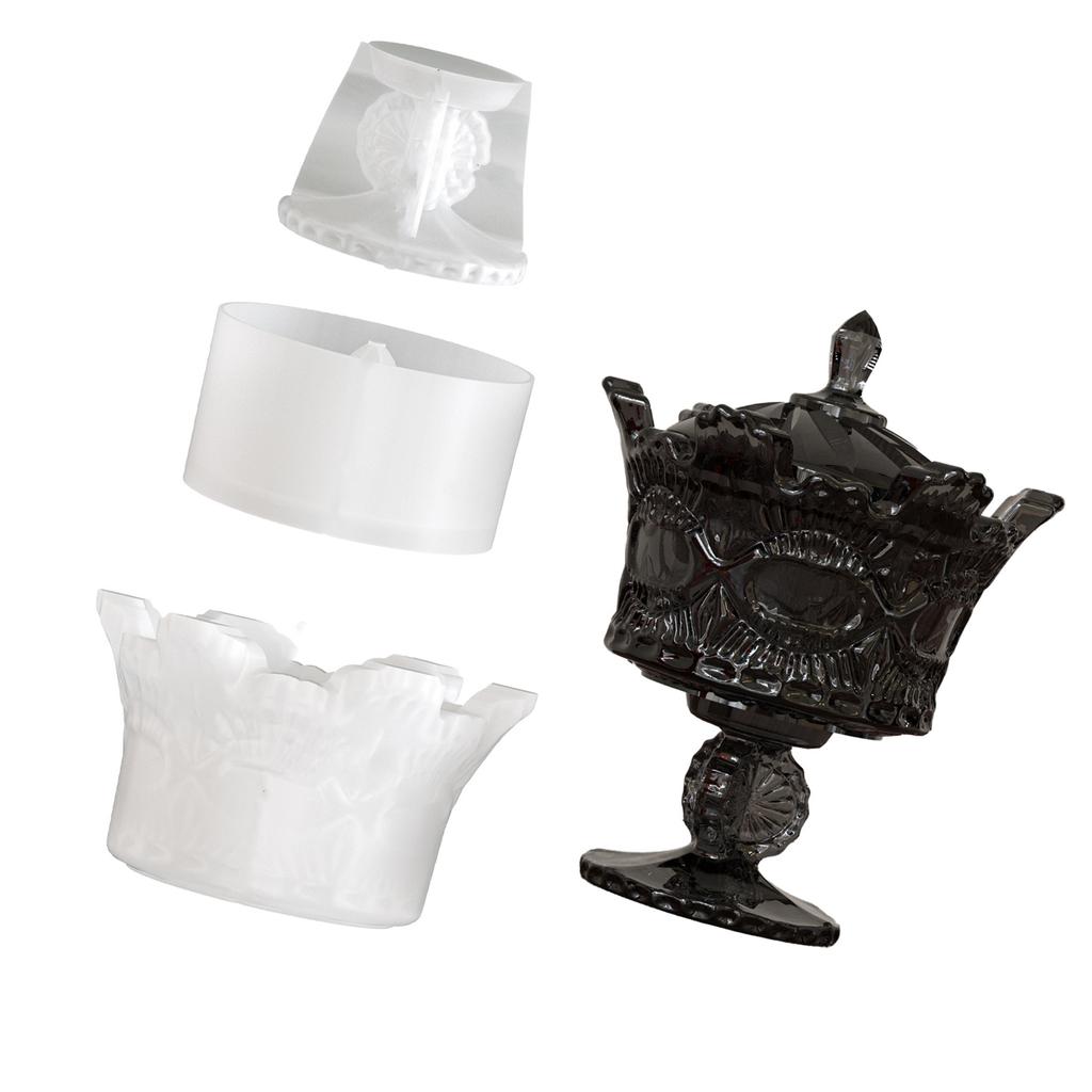 Silicone Vintage Crown Shape Crafting Mold for Candle Making and Jewelry Organizers Containers Easy Demolding Craft Set