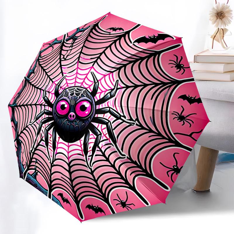 1pc Spider Web Automatic Folding Umbrella Portable Collapsible Umbrella for All Seasons, 8-Rib Durable Construction, Perfect Gift 054