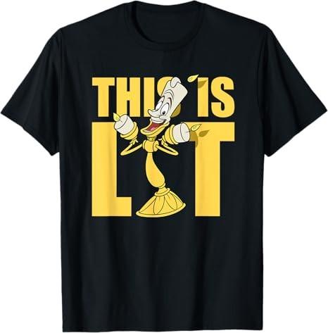 Beauty And The Beast Lumiere This Is Lit Black TShirt S