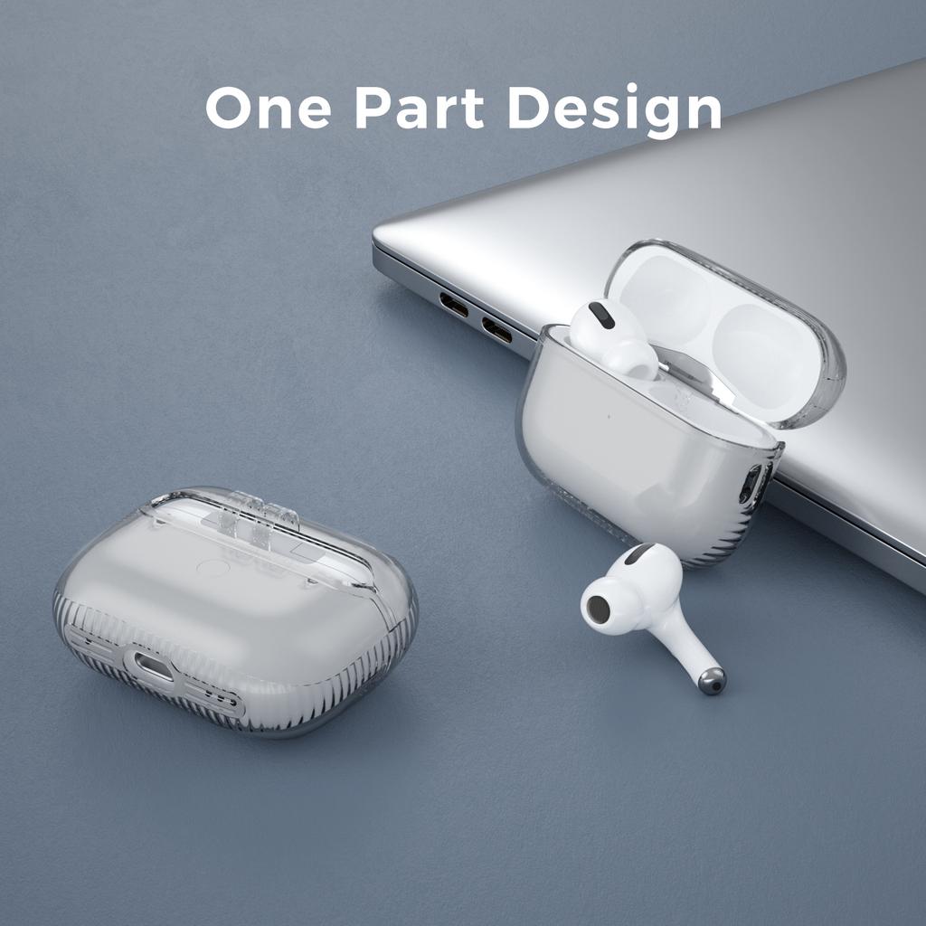 Conjoined Design Air Bag Anti-fall Hingeless Design Front LED Visible TPU Materia Transparent Case for AirPods Pro 2