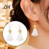 Festive Christmas Party Accessories 1 Pair Tree Earrings, Glitter Acrylic Star Xmas Shape Dangle Earrings Holiday Jewelry Gift for New Year