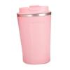 Insulated Cup 304 Stainless Steel Liner Safety Lock Large Capacity Portable Insulated Coffee Mug with Lid for Office Pink 380ml