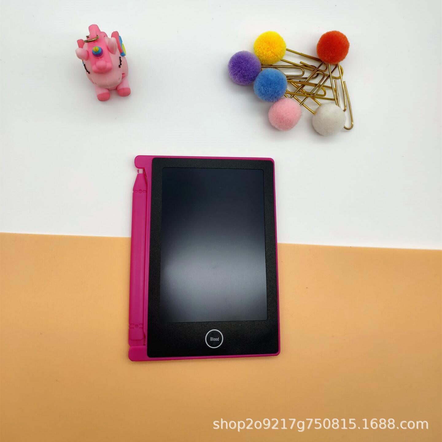 

РК-дошка для письма для студентів - 4,4-дюймова дошка для електронних повідомлень і графіті для каліграфії та дошкільної освіти рожевий