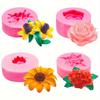 4 Stück Blume Silikonformen, 3D Kuchenform Rose Gänseblümchen Fondantformen Sonnenblume Bastelformen für Schokoladenkuchen Dekoration, Süßigkeiten, Seifenherstellung