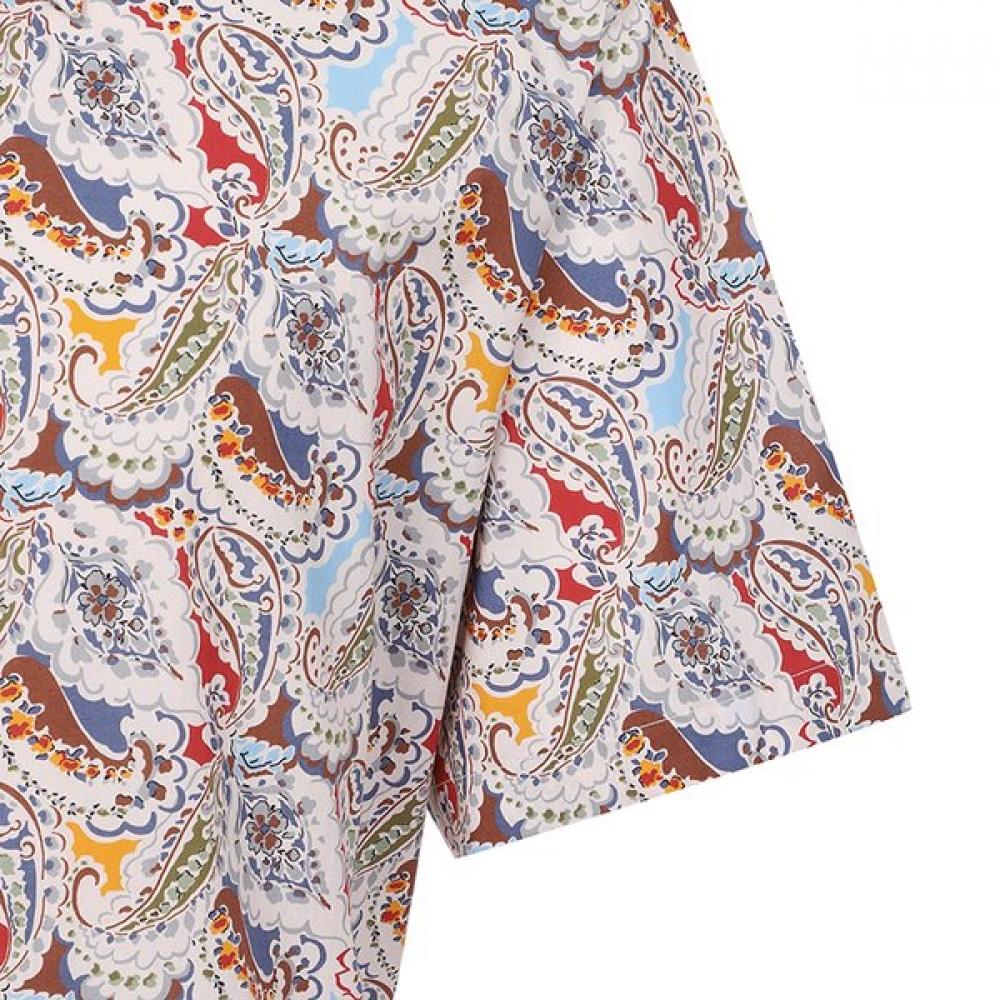 RENOMA Paisley Print Short Sleeve Classic Shirt [rousg1280 Bg]