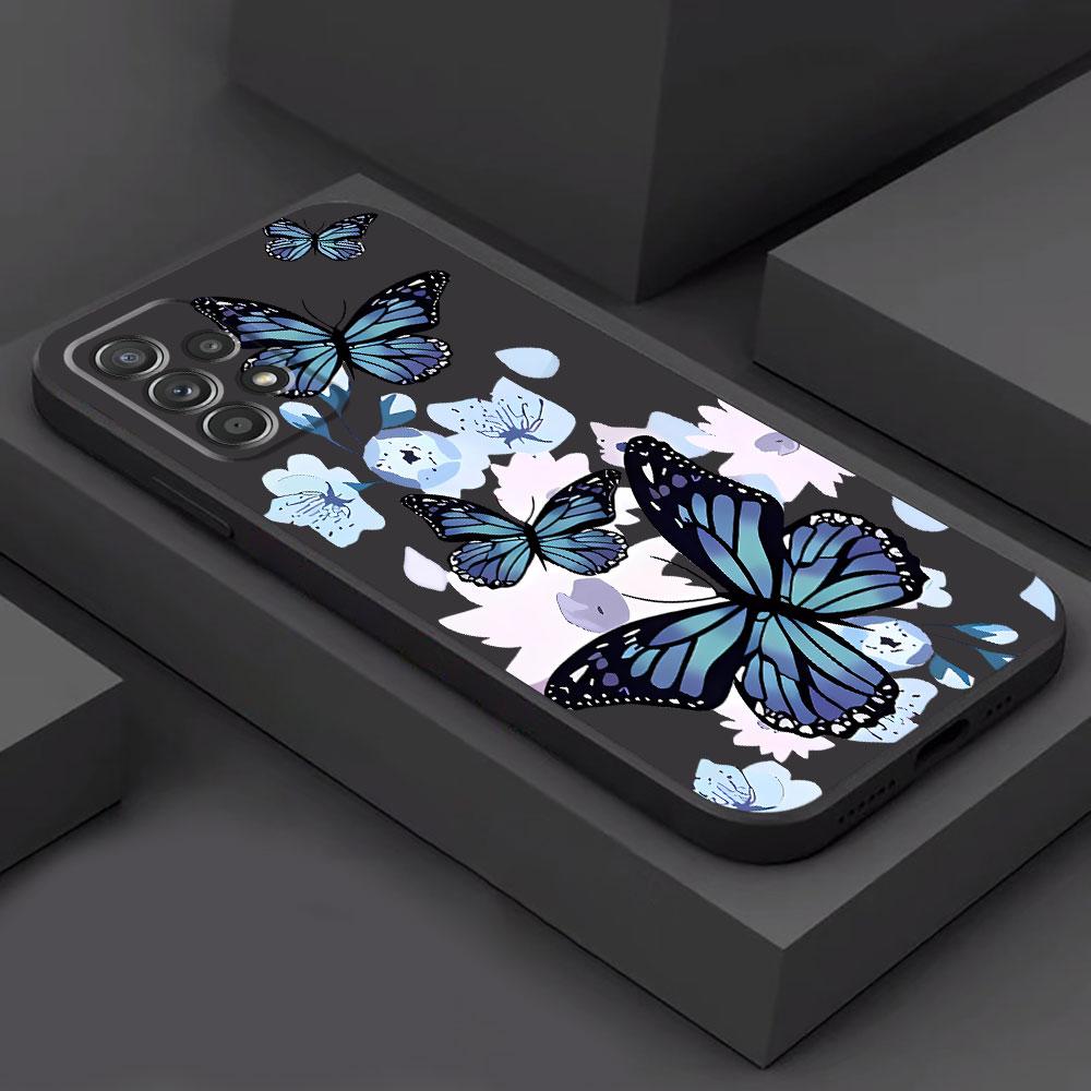 INS Retro Butterfly Phone Case for Samsung Galaxy A11 A21s A34 A22 A54 A13 A73 A52 A33 A72 A42 A32 A24 A12 A14 A53 A23 Cover