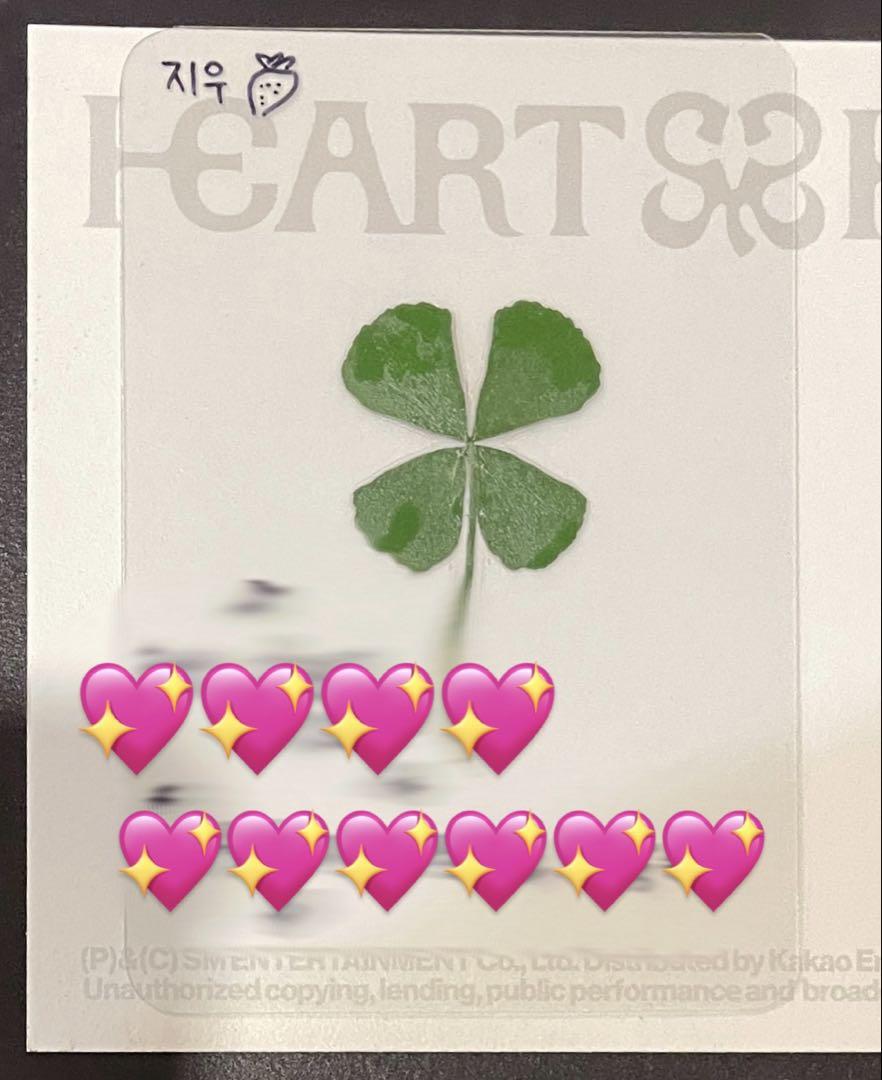 

[USED] Hearts2Hearts Sanok Trading Card Handwritten Jiu Four-Leaf Clover