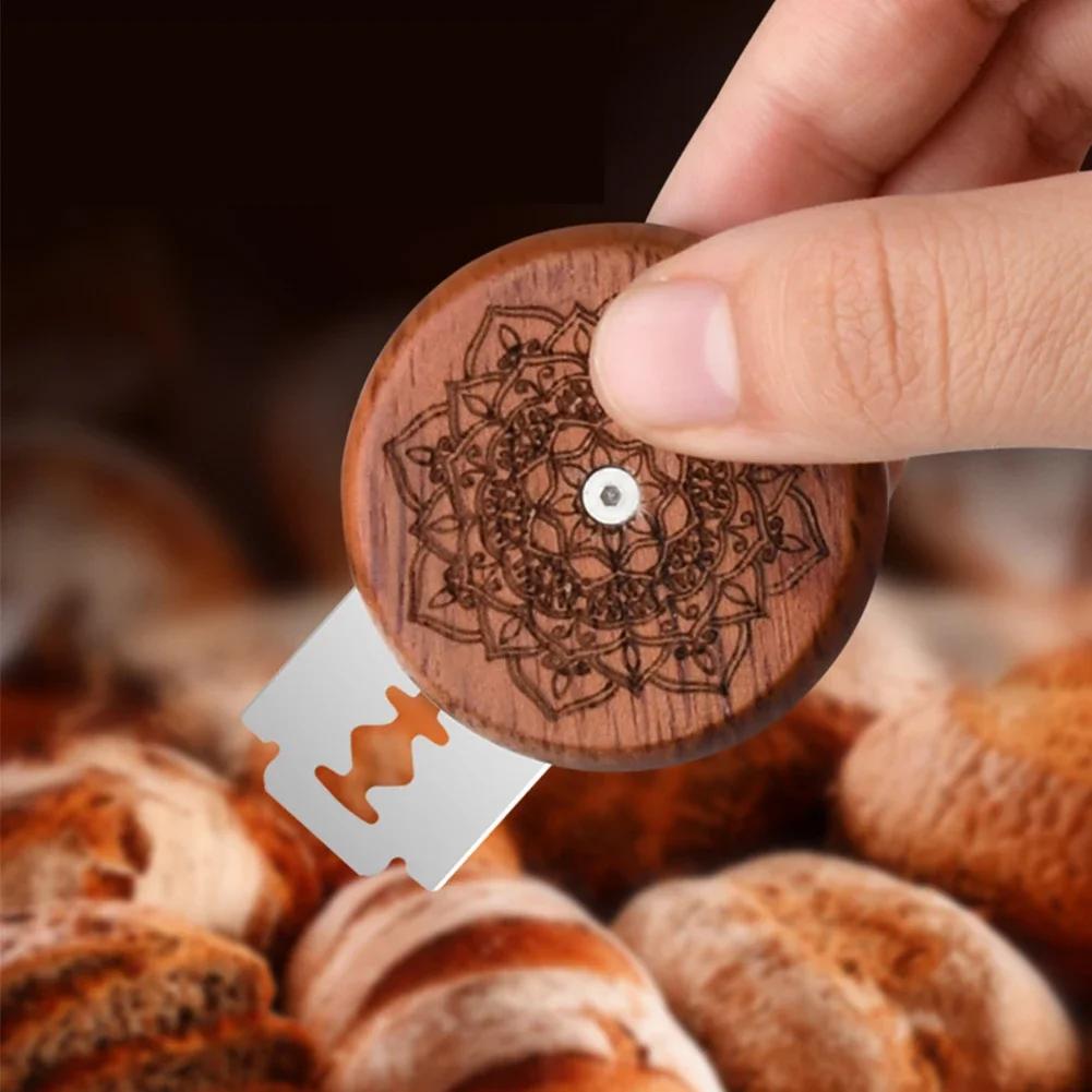 Brot Bäckerei Lame Werkzeuge Holzschaber Brotmesser/-schneider/-schneider Teig Bäckereistein Scoring Lame mit Klingen Bogen Gebogenes Messer 1 Stück