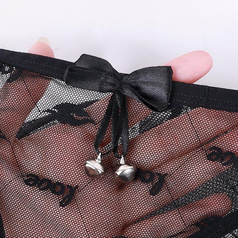 Sexy Spitzen-String Damen Unterwäsche Transparent Schleife Mesh Slips Durchsichtig Weich Einfarbig T-Hose Erotische Dessous
