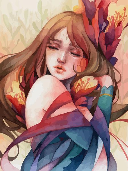 Diy 5d Full Diamond Embroidery Cartoon Square Round Diamond Painting Flower Feast Girl Mosaic Furniture Decoration Hobby Gift