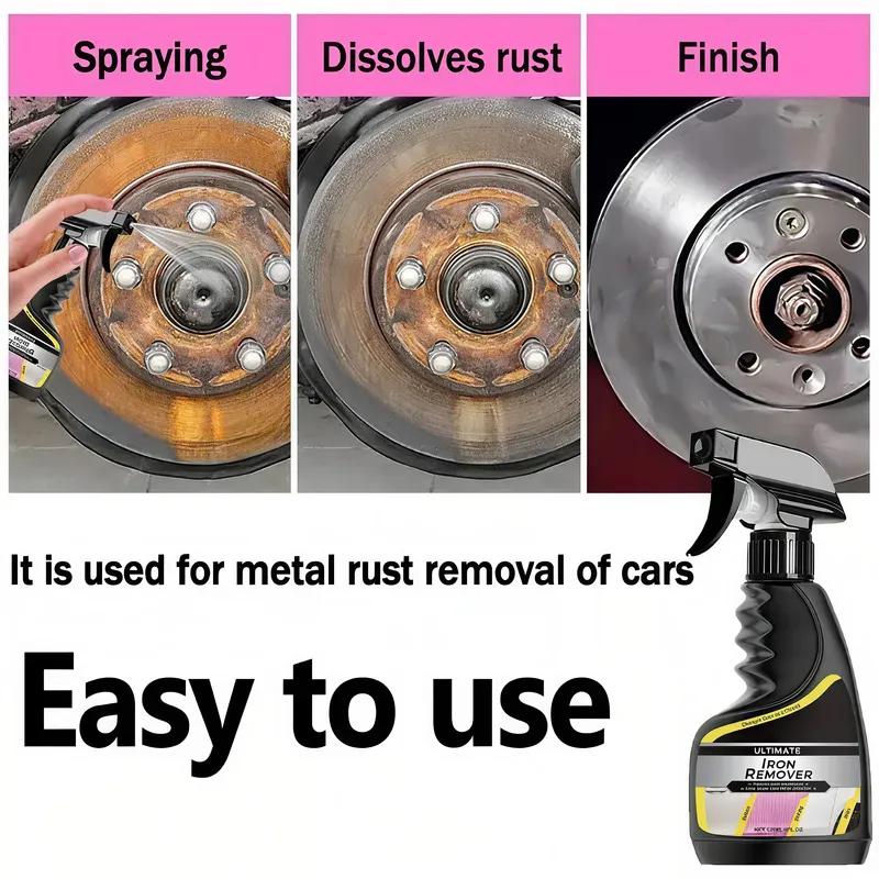 Rust Remover Spray Multi-Purpose Paint Rust Inhibitor Derusting Spray Car Rust Removal for Wheel HubChrome Paint care tool