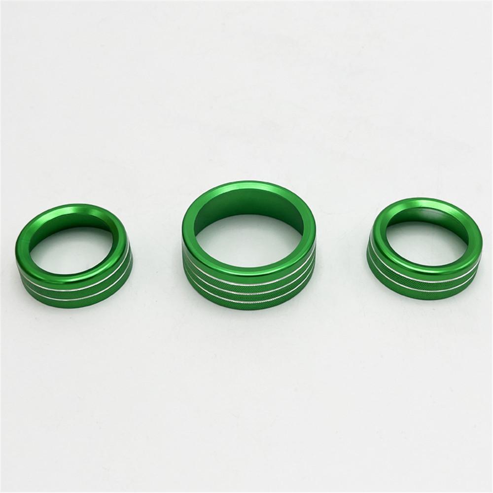 3pcs Air Conditioning Audio Switch Decor Ring Red Fit For Dodge Durango 300/300s