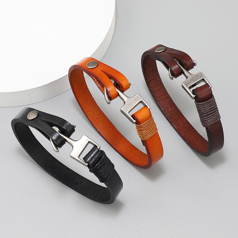 Punk Cowhide Leather Bracelets Bangles Fashion Anchor Bracelet Men Hot-selling Original Ocean Style Accessories Jewelry Gift