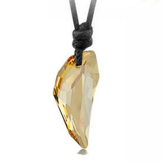 T27 Wolfszahn Kristall Partner Anhänger Halskette für Damen & Herren - Schmuckgeschenk im koreanischen Stil