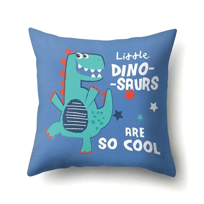Cute Cartoon Dinosaur Pillowcase  Animal Polyester Cushion Cover Waist Throw Sofa Home Decoration Pillow Cases