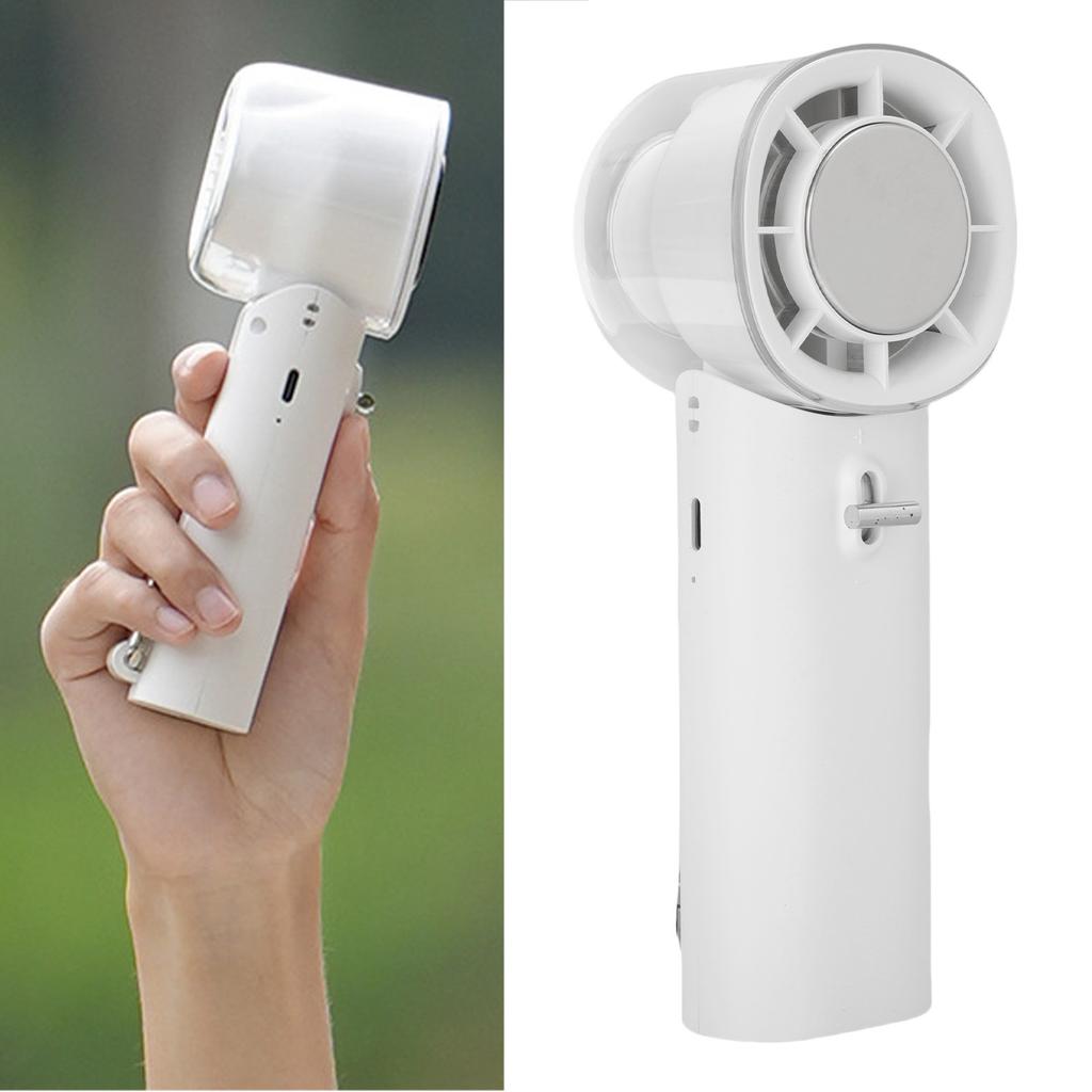 Portable Handheld Fan 5 Speeds Quiet Rechargeable   High Speed Cooling Fan with Lanyard for Travel Home Beach