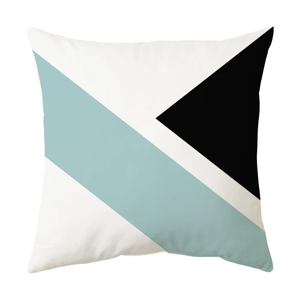 Büro Wohnzimmer Zuhause Kissenbezug Blau Geometrisch Einfaches Muster Kissenbezug Auto Ornamente
