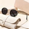 Round frame metal sunglasses sunscreen trend European and American new personalized fashion versatile Internet celebrity advanced sunglasses