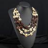Vintage Bohemian Coconut Shell Wood Necklace Woven Long Multilayer Colored Women's Sweater Chain Vacation Accessories