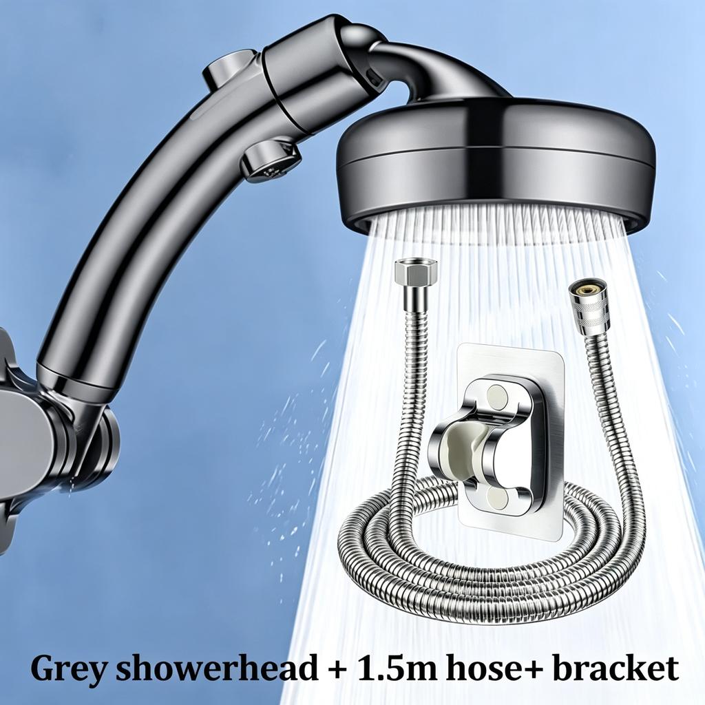 High-Pressure Matte Hand-Held Shower Head with One-Button Water Stop G1/2 Connection Multiple Spray Modes for Luxury Bathroom