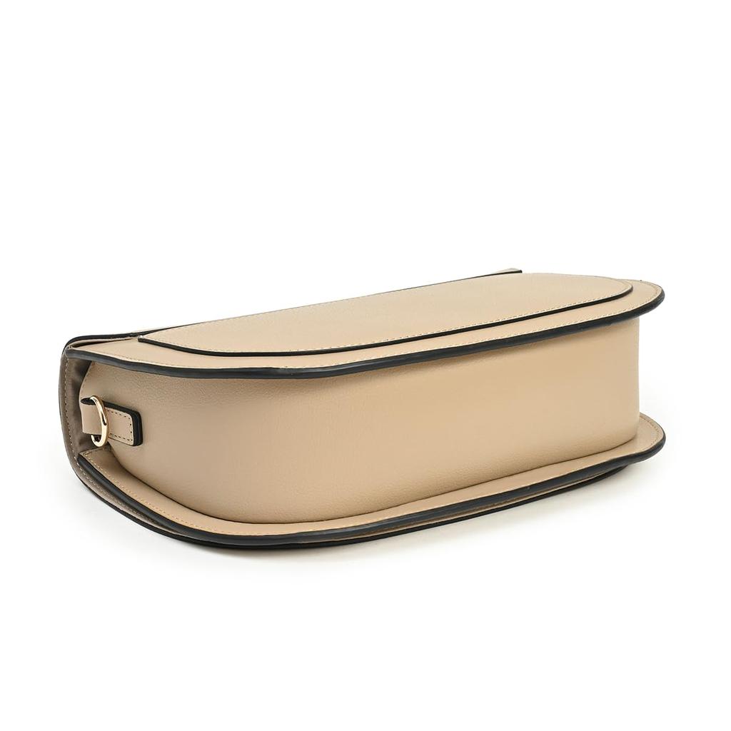 ANDSHIN Women's Shoulder Bag, Lightweight, Flap, Small, Compact, A0006 (Beige)