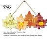 Rustic Autumn Welcome Sign with Hanging Rope for Front Door, Maple Leaf Shape Wood Wooden Plaque Decor Pumpkin And Butterfly Elements Fall Harvest