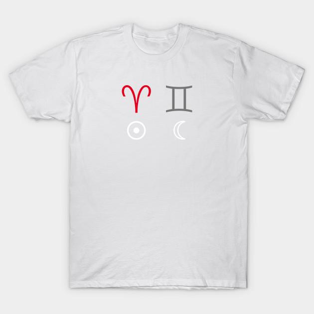 Unisex Fashion TShirt Aries Sun Gemini Moon Zodiac Sign Print TShirt Plus Size S-5XL T-Shirt 100%Cotton Tops O Neck Short Sleeve Tees
