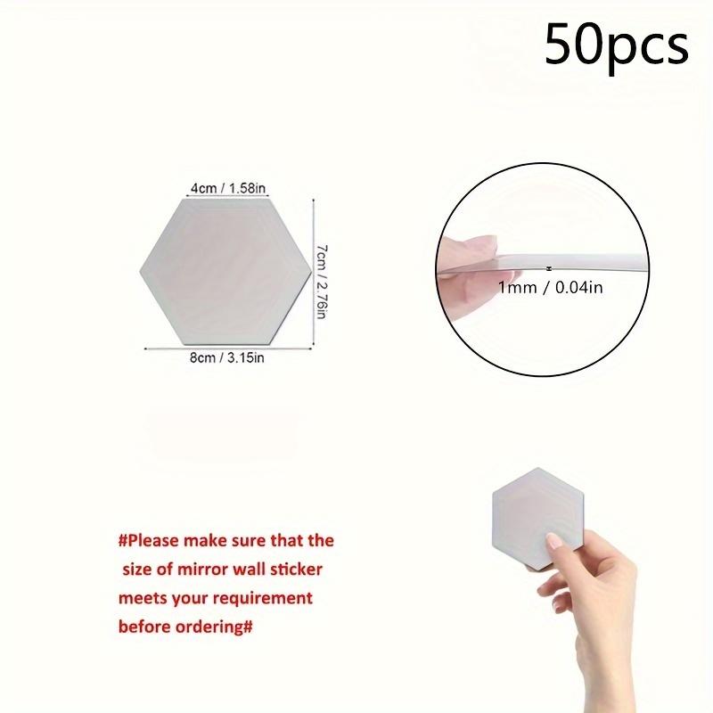 

0шт 3D акриловое зеркало настенный декор - шестиугольный геометрический узор, съемные современные зеркальные настенные наклейки 50pcs